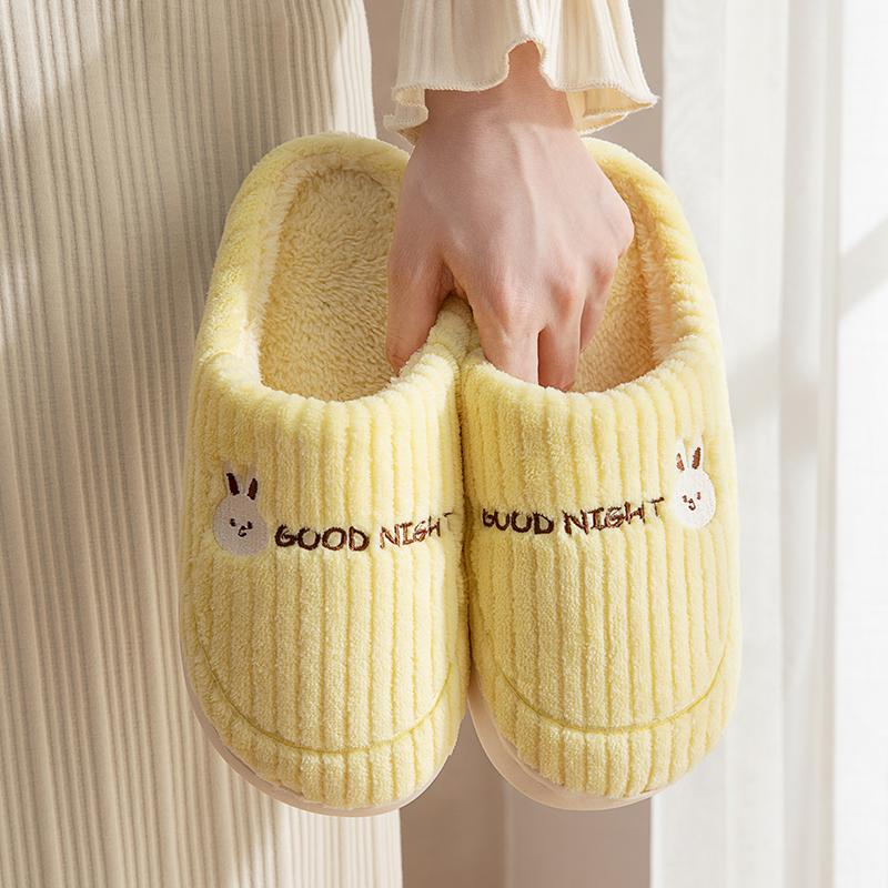 Winter Damen Hausschuhe Plüsch Warm Flache Pantoletten Atmungsaktiv Bequem Rutschfest Hausschuhe Innen Außen Herren Freizeit Hausschuhe