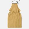 LinoeLina Lithuanian Linen Apron Round Neck Type (Antique Yellow)