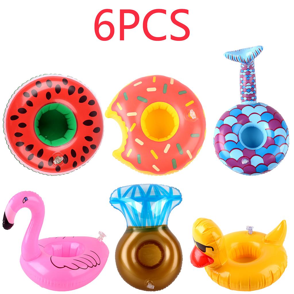 1PC Inflatable Drink Holder Pool Floats Floating Cup Holder PVC Beverage Float for Pool Party Beach Summer Accessories