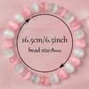 1pc Elegant & Cute Pink And White Cat Eye 8mm Beaded Bracelet, Adjustable For Women, Daily Accessory, Perfect Gift