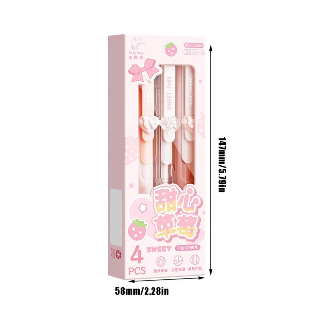 4PCS/Box Erasable Erasable Gel Pen Push Using Ballpoint Pen Neutral Pen  School Office