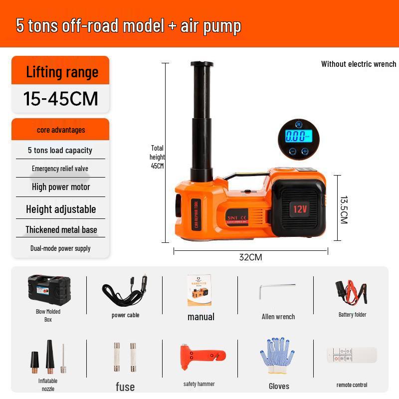 12V Off-road Electric Hydraulic Jack & Air Pump Tire Tool for SUVs