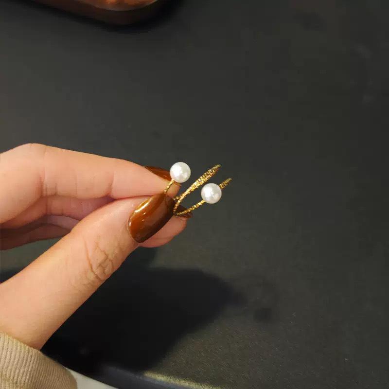 14K Adjustable Natural Freshwater Pearl Ring for Middle or Index Finger