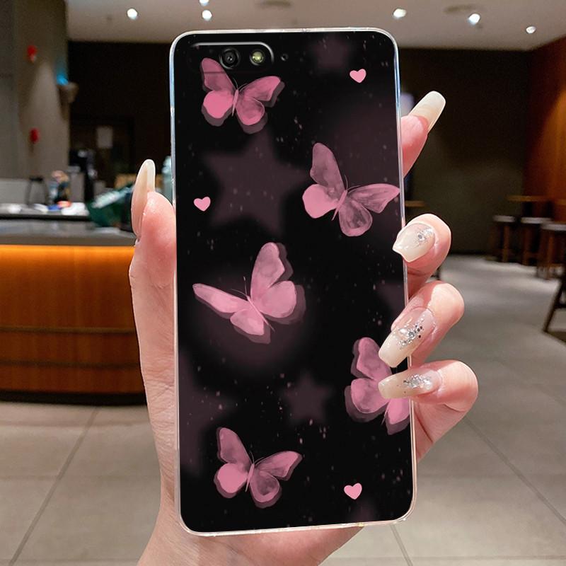 For Huawei Y6 2018 Case ATU-L21 ATU-L22 Funda Luxury Butterfly Flower Clear Soft TPU Back Cover For Huawei Y6 Prime 2018 Carcasa