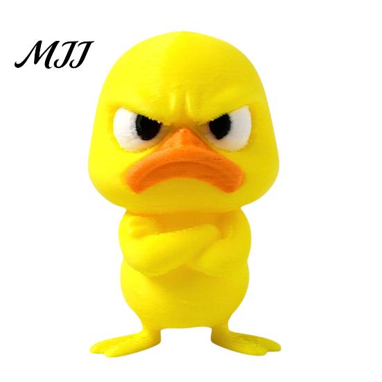 Exquisite Crafts for Colleagues 3D Printed Yellow Duck Figurine, Funny Statue with Vivid Expressions, Healing Desk Companion Cute Miniature