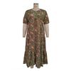Vestido Solto de Verão com Estampa Boêmia para Mulheres Plus Size