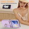 Ring Card Holder Leather Wallet Phone Case for Samsung Galaxy Z Flip 7 6 5 4 3 Flip7 FE Finger Crossbody Protective Cover
