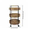 Rattan Rolling Cart Handwoven Design Detachable for Dining Area