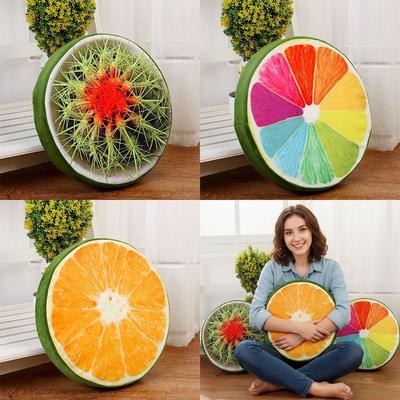 Relaxing 33cm 3D Fruit Seat Cushion Funny Fruit Round Cushion Butt Relaxing Sofa Floor Cushion Chair