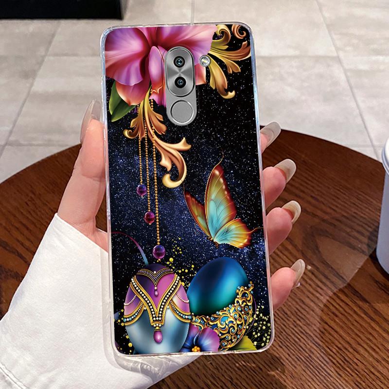 Jelly Casing For Huawei GR5 2017 / Mate 9 Lite / Honor 6X Clear Silicone Soft TPU Back Cover Cute Cat Rabbit Heart Phone Case