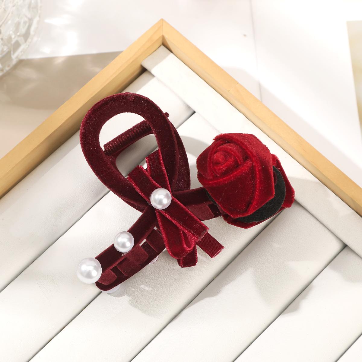 

AWAYTR Элегантные бархатные заколки для волос в виде розы, цветочные заколки-крабы для женщин, девушек, подарок, аксессуары для волос, головной убор на День святого Валентина