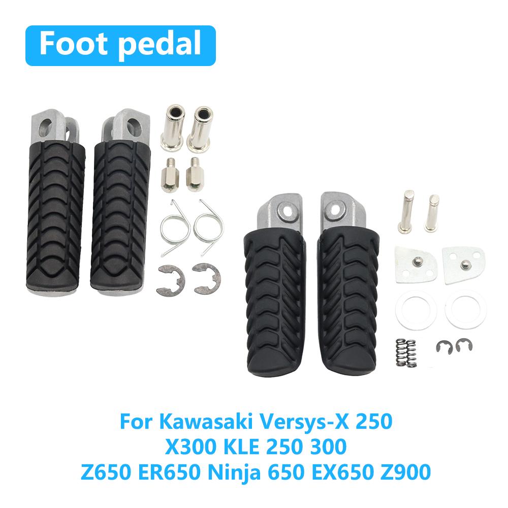 For KAWASAKI Versys-X 250 X300 KLE 250 300 Z650 ER650 Ninja 650 EX650 Z900 Motorcycle Front Rear Footrest Foot Pegs Pedals