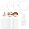 15 Pieces Clear Cake Stacking Dowels with 5 Cake Separator Plates for 4 6 8 10 12 Inch Cakes  for Wedding Cake Construction