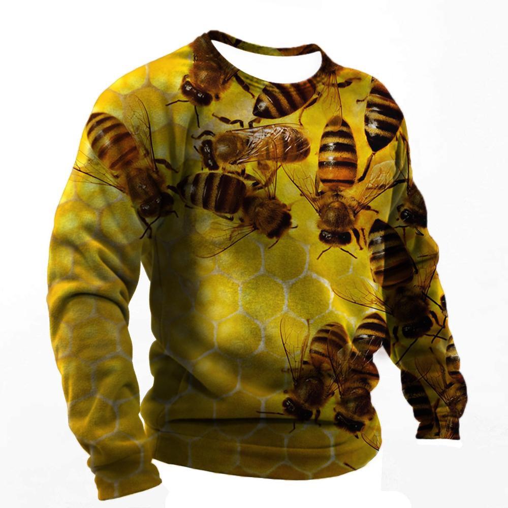 

2024 Мужские футболки с 3D-принтом Футболка Funny Bee Летняя хлопковая футболка Harajuku с длинным рукавом Мужская повседневная футболка большого размера с круглым вырезом 6XL