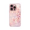 Art Cherry Blossoms Pattern Metallic Paint Glass Hard Phone Case For iPhone 17 Pro Max 11 12 13 14 15 16 Plus 16E 17Air Cover