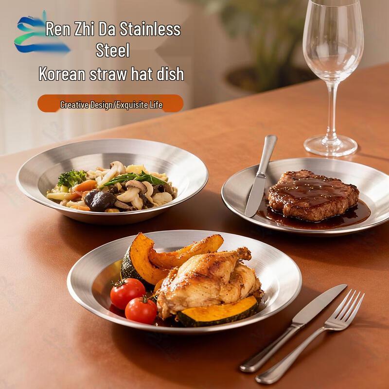 304 Stainless Steel Round Serving Plate