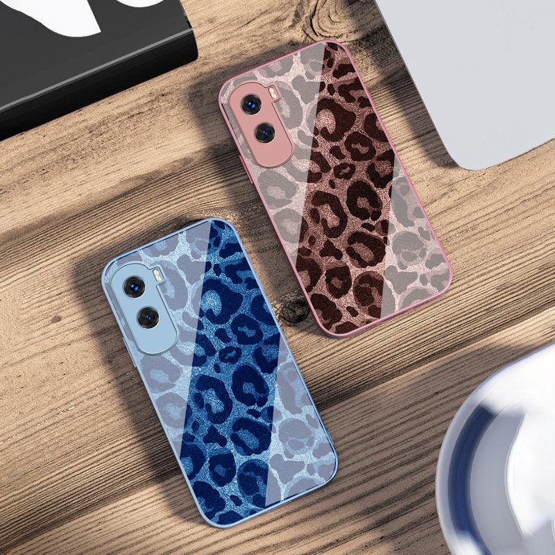 Gray Leopard Twill For Honor 200 90 8X 9X Pro Lite P50 P40 Nova 10 11i P60 Magic4 6 Mate 20 50 Tempered Glass Phone Case