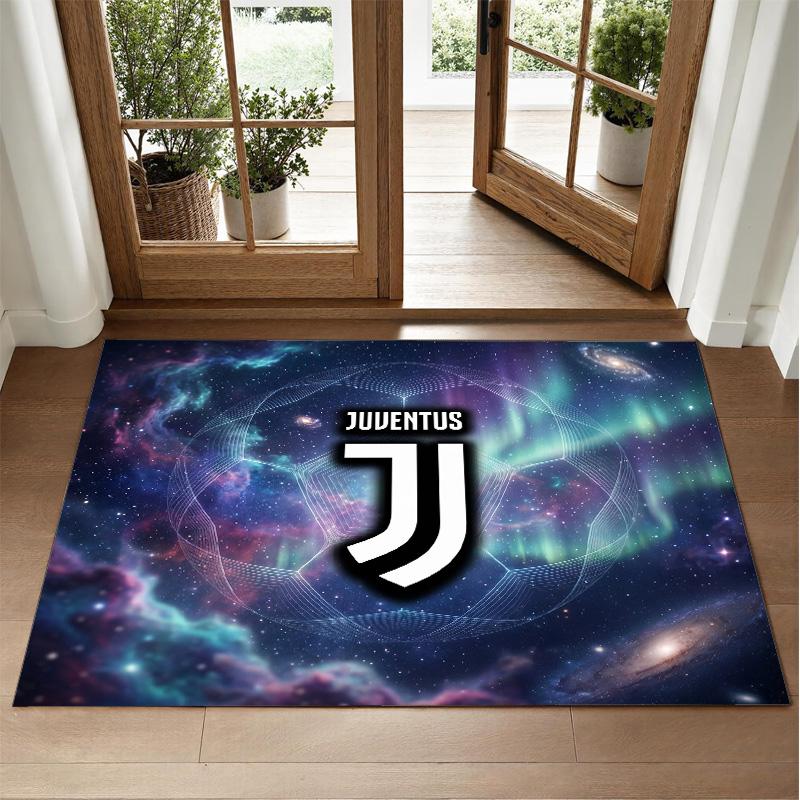 Juventus FC Design Crystal Velvet Rug Soft Decorative Mat for Bedroom Entrance