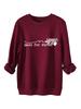 Women's Winter Unfit Simple Loose Fleece-Lined Pullover Hoodie