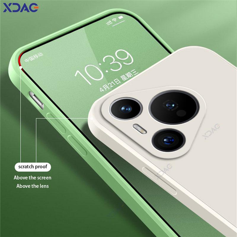 Luxury Square Liquid Silicone Phone Case for Huawei Pura 70 Pura70 5G 360 Protective Cover HuaweiP70 P70 Double Liner Soft Coque