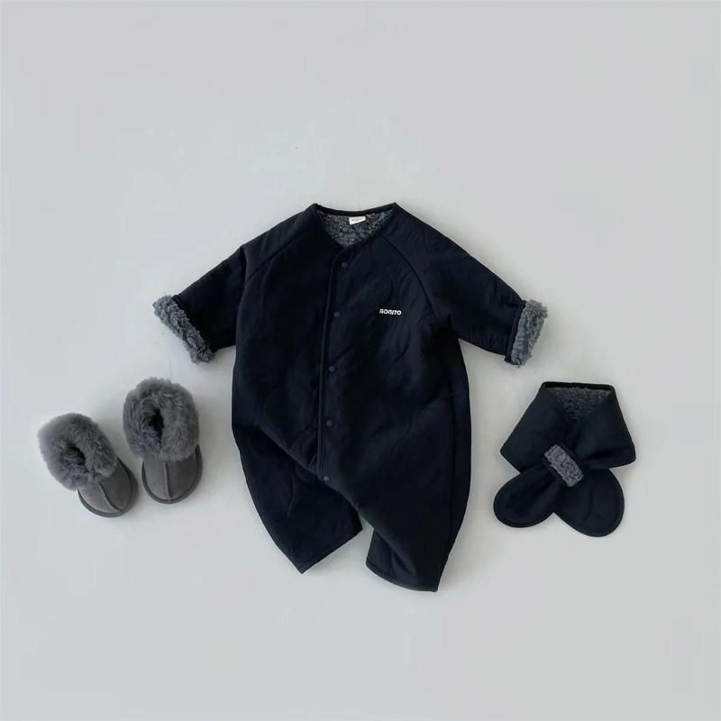 Winter Baby Plus Fluweel Dik Warm Rompertje Pasgeboren Baby Jongen Meisje Lange Mouw Fleece Warm Jumpsuit