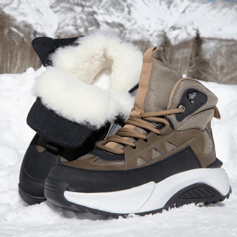 Thick-soled Men's Winter Boots, Mid-top Men's Hiking Shoes,  New Style Spring and Autumn Men's Outdoor Travel Casual Shoes