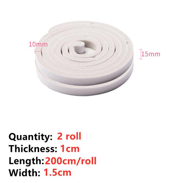 

2 Rolls Door Window Sealing Strips Self-Adhesive Sound-Proof Door Window Foam Tape Windproof Dustproof Gap Soundproof Seal Strip