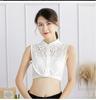 Women's Versatile White Ruffle Stand-Up Collar Dickey Sweater Accessory