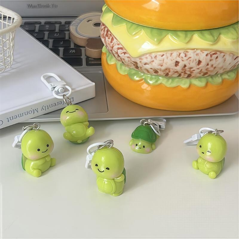Small Turtles Keychain Resin Lovely Animal Charm for Women Girls Gift Collection Accessory