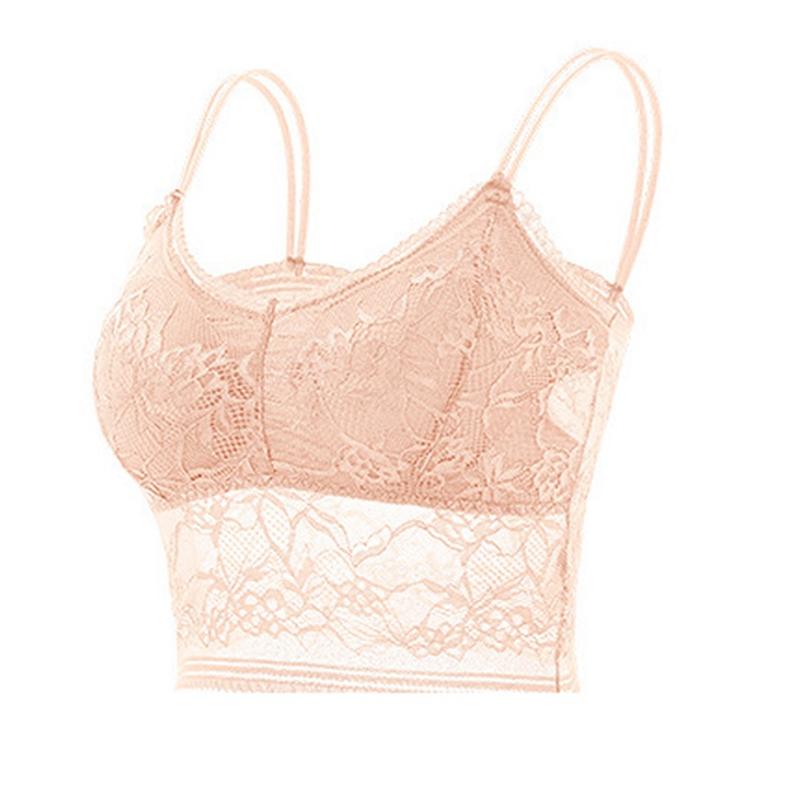 Dámská jednobarevná krajková podprsenka prodyšná vestová podprsenka