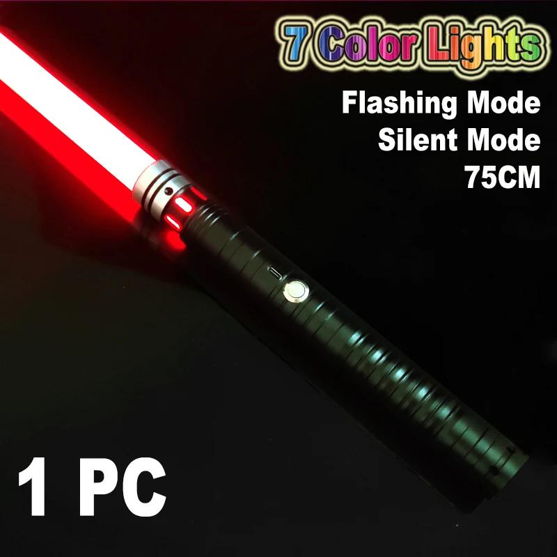 Металлический световой меч, лазерный меч, игрушки, RGB световой меч, 7 цветов, изменение цвета, детские звуковые эффекты, Force FX FOC бластер, игрушки, лазерный меч джедая, подарок OneSize
