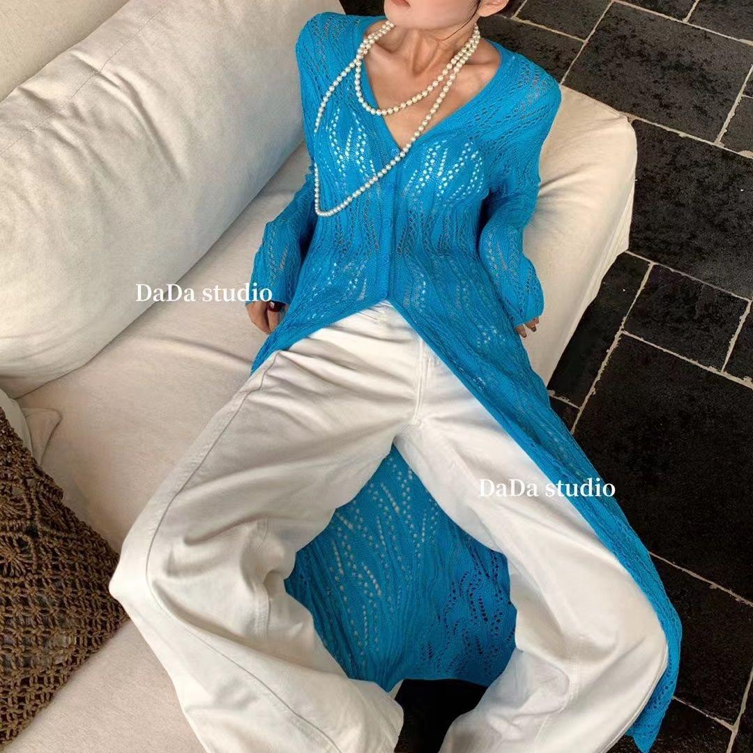 

Ранневесенний ажурный сексуальный вязаный кардиган для женщин XL (Recommended 120-130 lbs)