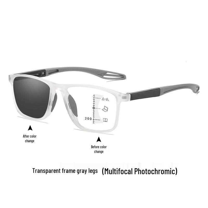 Men's Progressive HD Photochromic Anti-Blue Light Reading Glasses for Near & Distance Vision