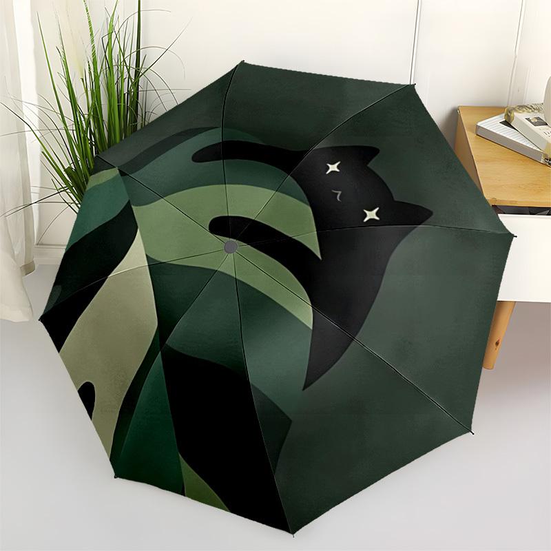 1pc Cat Night Automatic Open/close, All-Season Portable Folding Umbrella, Travel, Everyday, Formal Events126