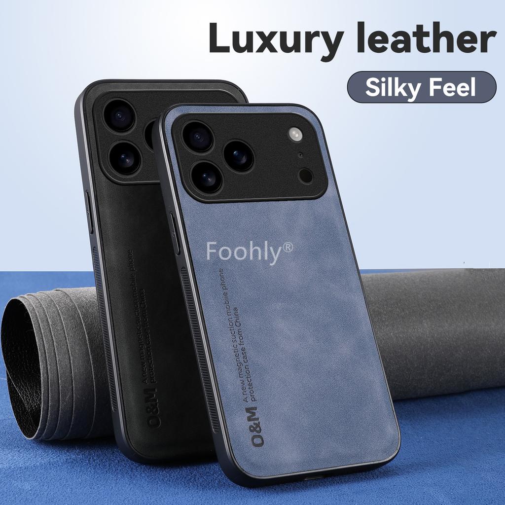 Stoßfestes magnetisches Nubukleder-Etui für Apple iPhone 17 Pro Max 17 Air Schutzhülle Rückschale Coque Funda