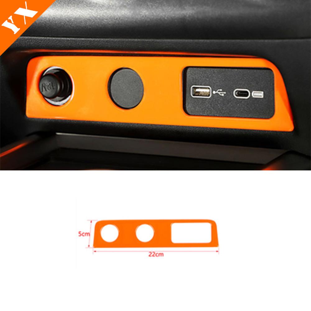 

Оранжевая серебряная отделка центральной консоли автомобиля, крышка USB-порта для зарядки, украшение для GWM Great Wall Tank 300 2022-2023 оранжевый