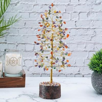 Kristallbaum für positive Energie, Feng Shui-Dekor, Edelsteinbaum, Heilkristalle, 7 Chakra-Glücksbringer, Geld-Bonsai, Reichtum, Wohlstand, Meditation