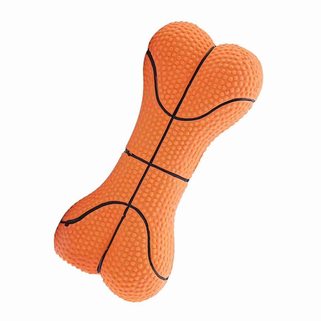 Pet Dog Toy Bite Resistant Natural Latex Bone Puppy Chew Toys(Basketball)