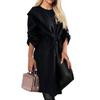 Women Business Casual Button Lapel Work Jackets Open Front Long Sleeve Hooded Fall Outfit