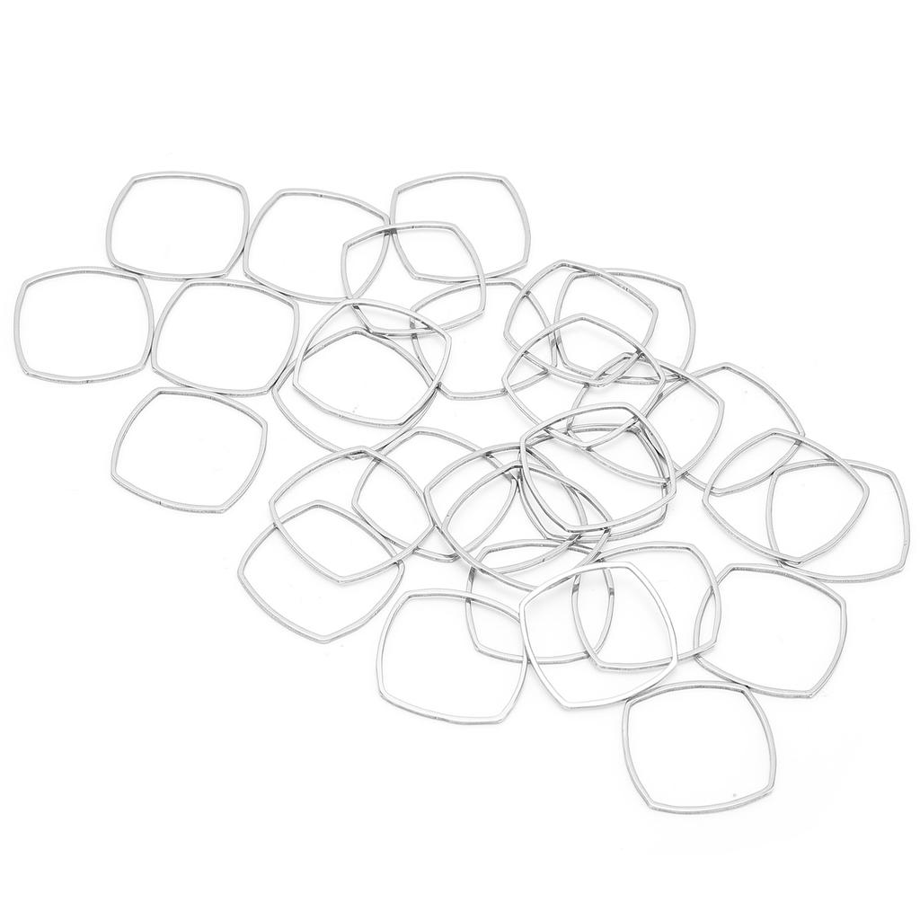 30Pcs Hollow Frame Pendants Stainless Steel Jewelry Molds for DIY Crafts Earring NecklaceRounded Square Big Mold