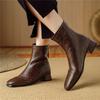 Fashion 2025 Autumn Luxury Leather Women Ankle Boots Back Zipper Close Modern Boots High Heels Shoes Woman Boats Botines Para Mujer
