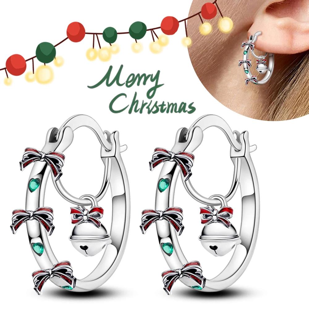 Christmas Bow Jewelry Set Copper Fashion Earring Necklace Ring Bracelet Tie Set Original Women Fine Festival Gift