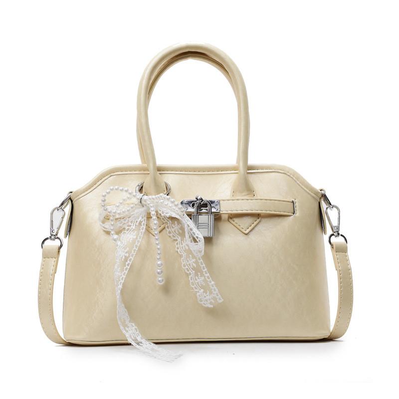 

Ribbon Bow Pu Womens Office Handbag With Top Zip Closure For Daily Casual Use жовтий
