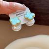 Silver Needle Retro Pearl Clover Geometric Stud Earrings - Elegant, High-End Design for Women