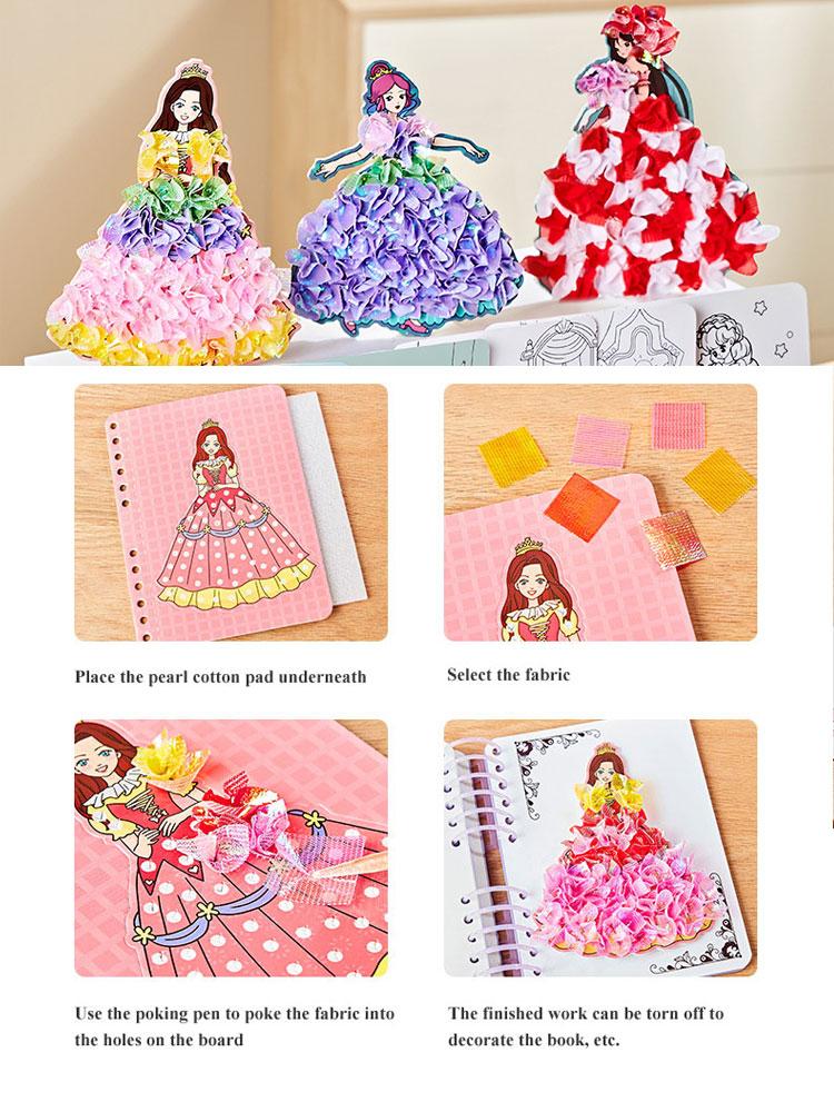 DIY Painting Sticker Craft Toys Kid Art Girls Poking Princess Handmade Educational Magical Children Gifts