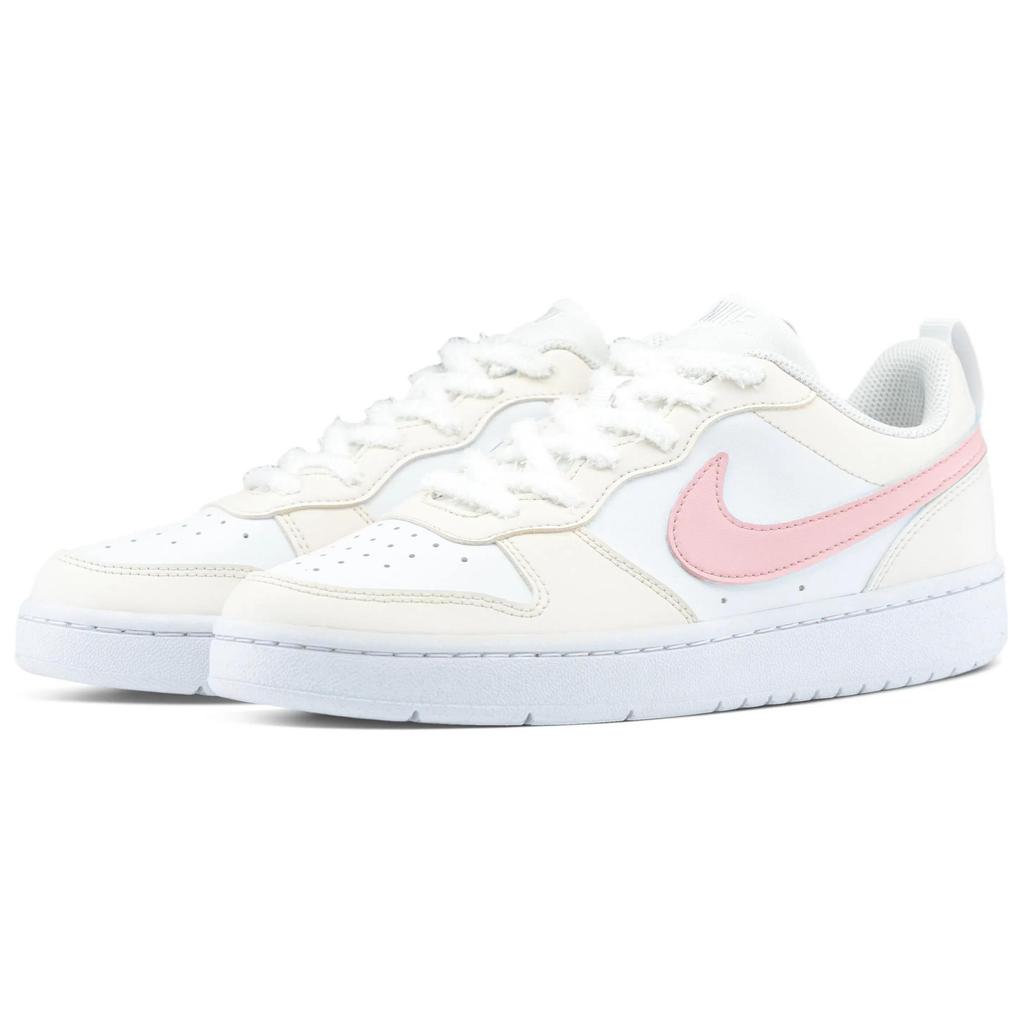 Nike Court Borough Slip Resistant Lightweight Non Slip Lightweight Low Top Skateboard Shoes Women's Ivory BQ5448-100(Team321-)