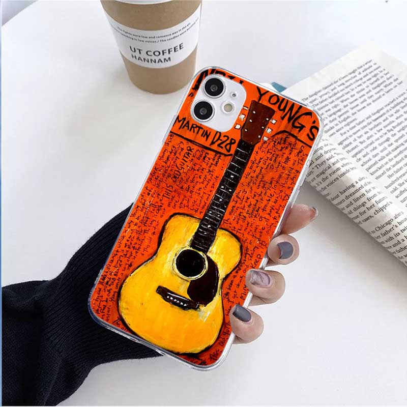 Guitar Music Soft Mobile Phone Covers For IPhone X XS MAX SE 2020 XR 11 11Pro 12 Mini Shell 8 7 6 6S Plus Transparent TPU Case