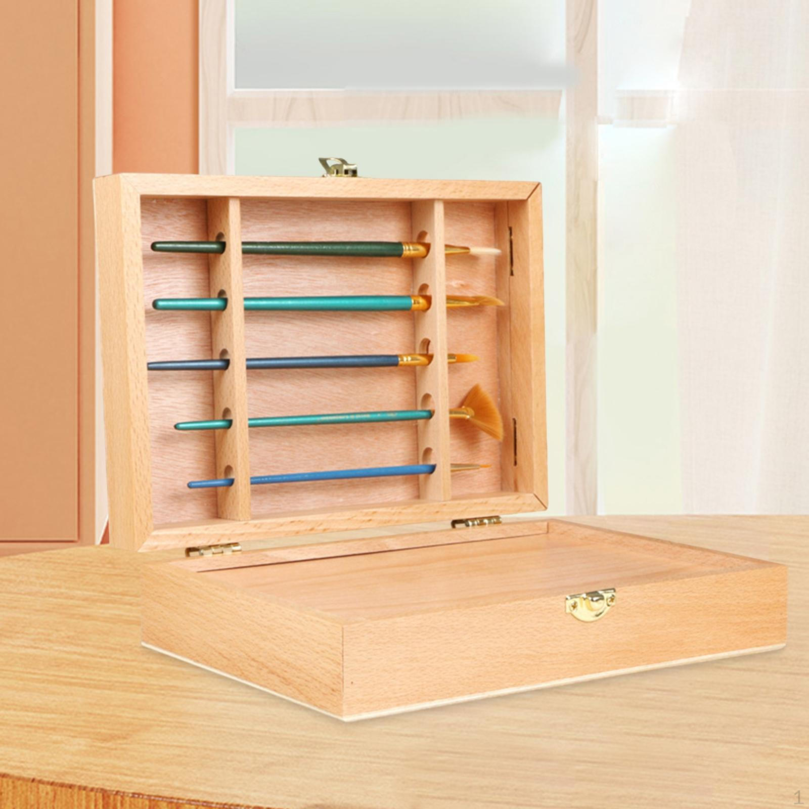 

Artist Supply Storage Box Art Sturdy Wooden Supplies Organizer for Watercolor Pen