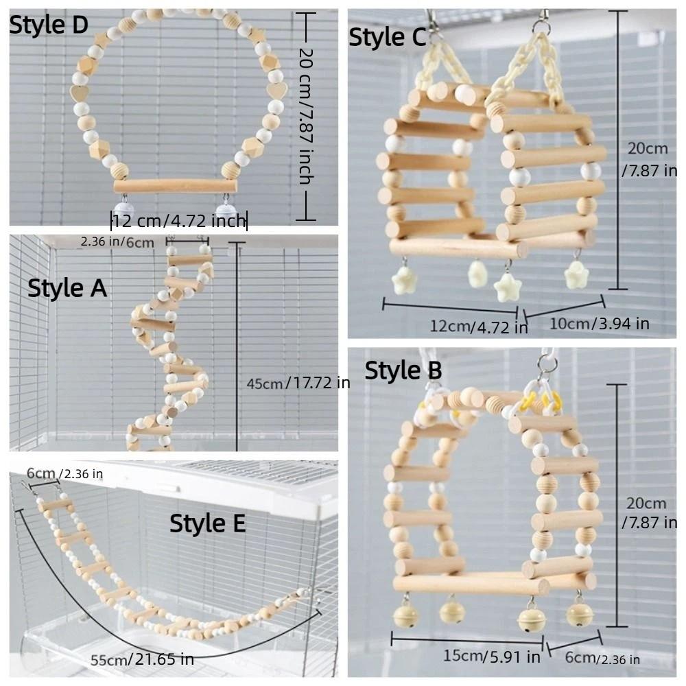 Wooden Parrots Perches Toys Sturdy Exercise Playstand Chew Toys Bird Cage Swing  Bird Training