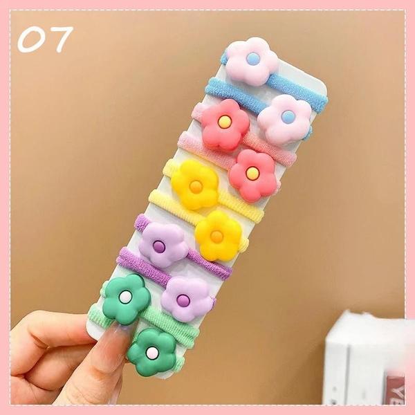 10pcs Children Cute High Elastic Headband Hair Accessories Little Girl Candy Color Trendy Hair Circle Headband
